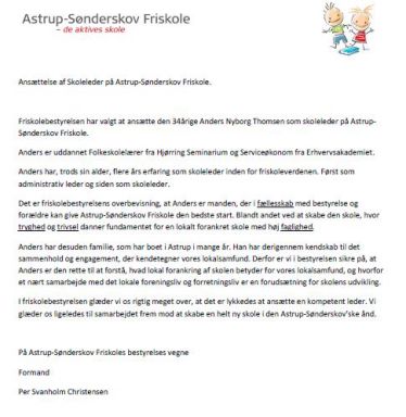 Astrup, ASIF, Astrup-Sønderskov Friskole
